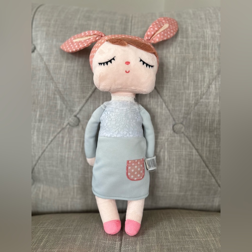 METOO Angela Plush Sleeping Girl Bunny Rabbit Baby Stuffed doll
